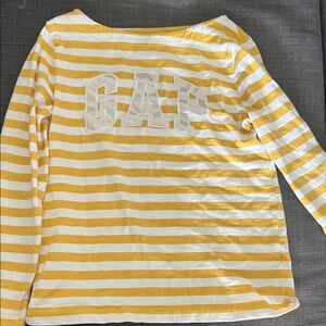 GAP Yellow & White Striped Long Sleeve